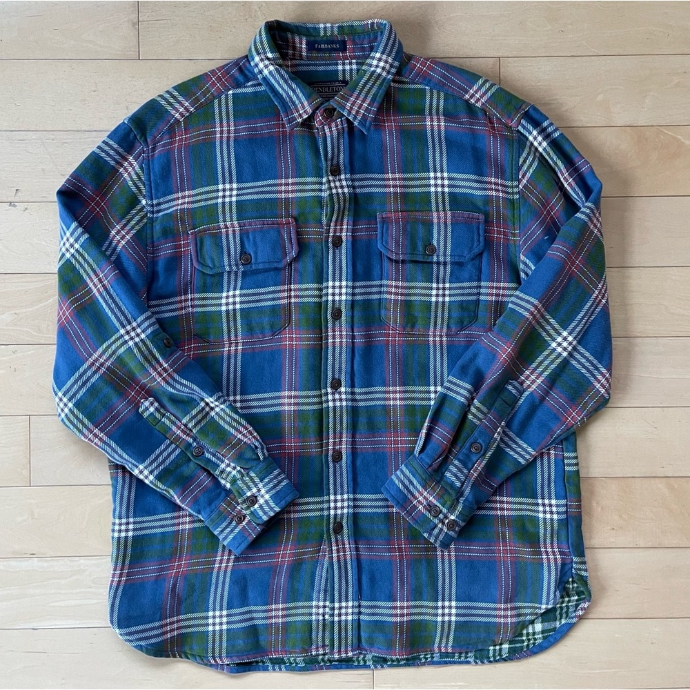 Pendleton Fairbanks Double Cloth Shirt in Blue, Red, Green, White Plaid